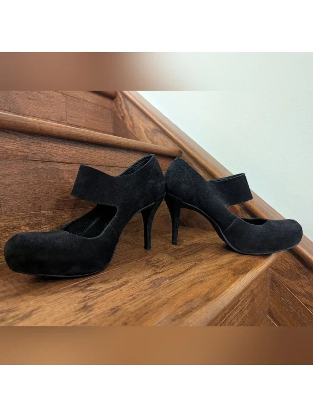 Pedro Garcia Mary Jane Black Suede Heels Eu Size 40 Approx 9-9.5 US